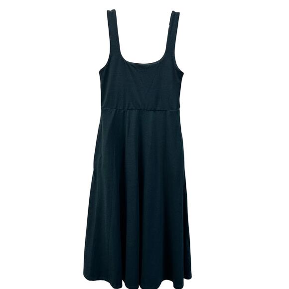 Quince Flowknit Breeze Fit & Flare Dress Navy Med - Picture 2 of 15